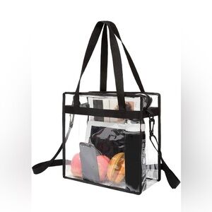 Transparent Black Trim Tote Bag
